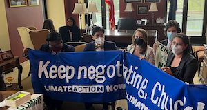 climate protest Shumer's office